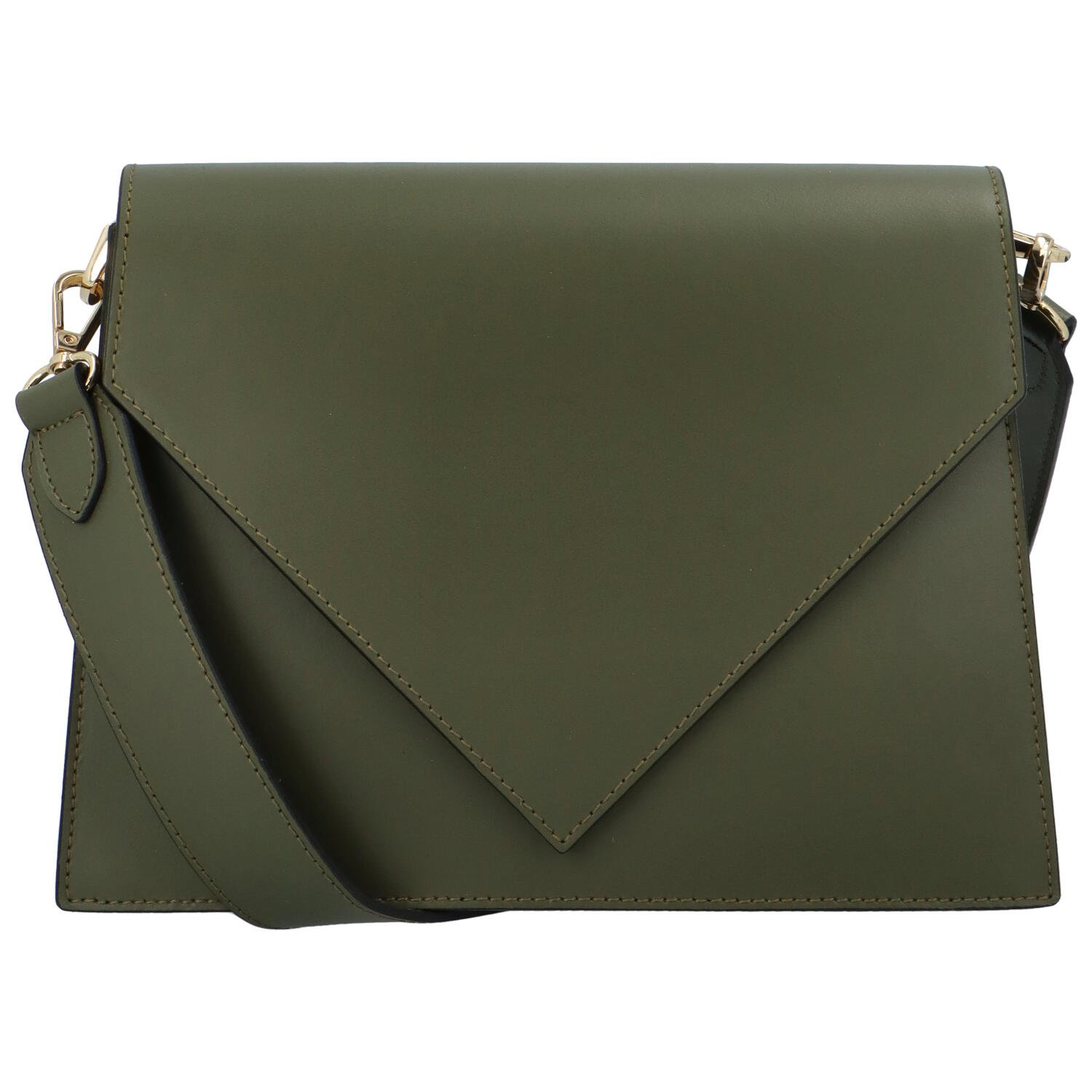 Luxusní kožená crossbody kabelka khaki - ItalY Wien