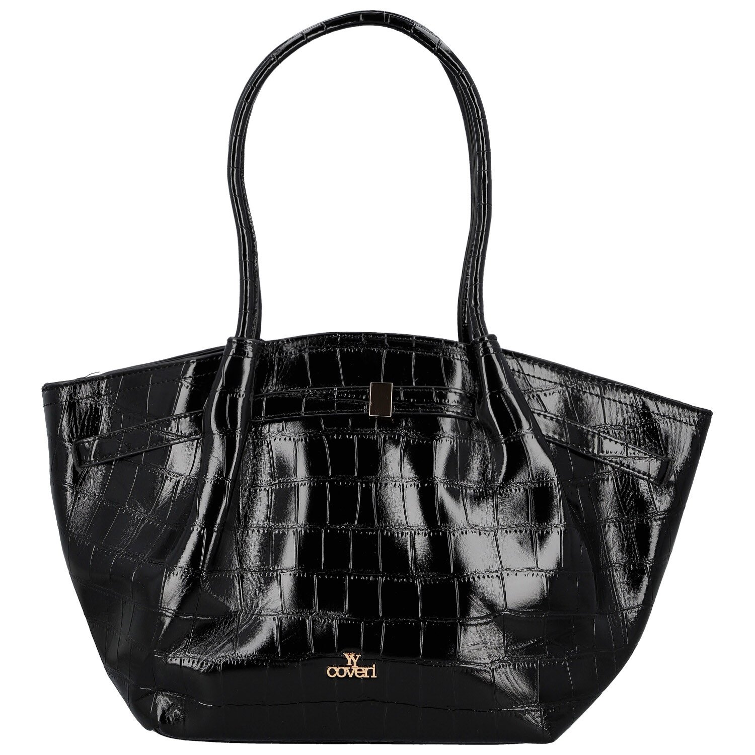 Luxusní dámská koženková kabelka na rameno Moiry, černá