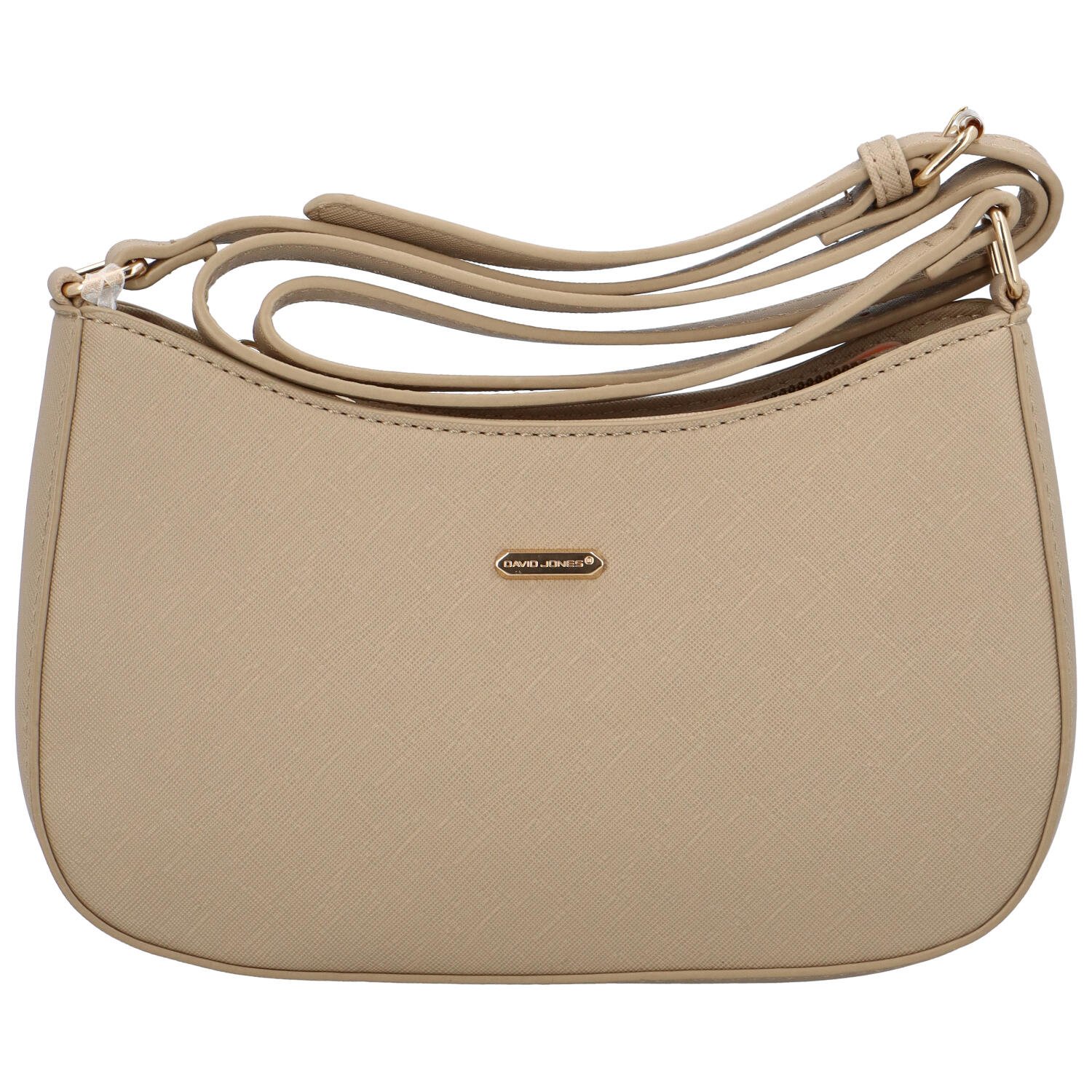 Dámská crossbody kabelka saffiano tmavě béžová - David Jones Boaty