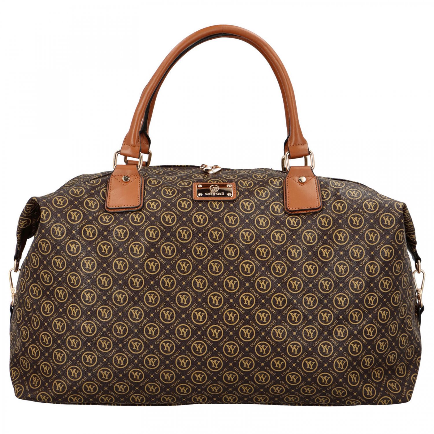 Dámská cestovní taška tmavě hnědá - Coveri Lettero