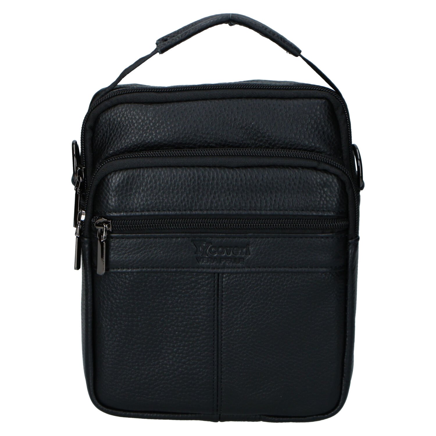 Pánská kožená crossbody taška černá - Coveri Kristof