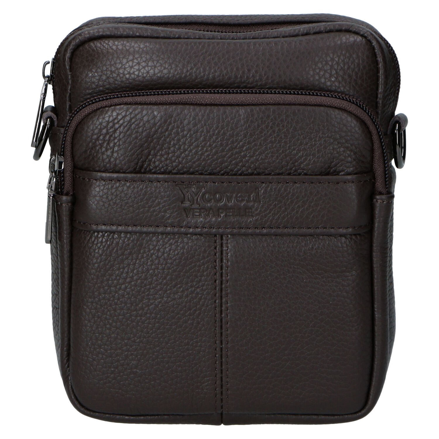 Pánská kožená crossbody taška coffee - Coveri Fabien