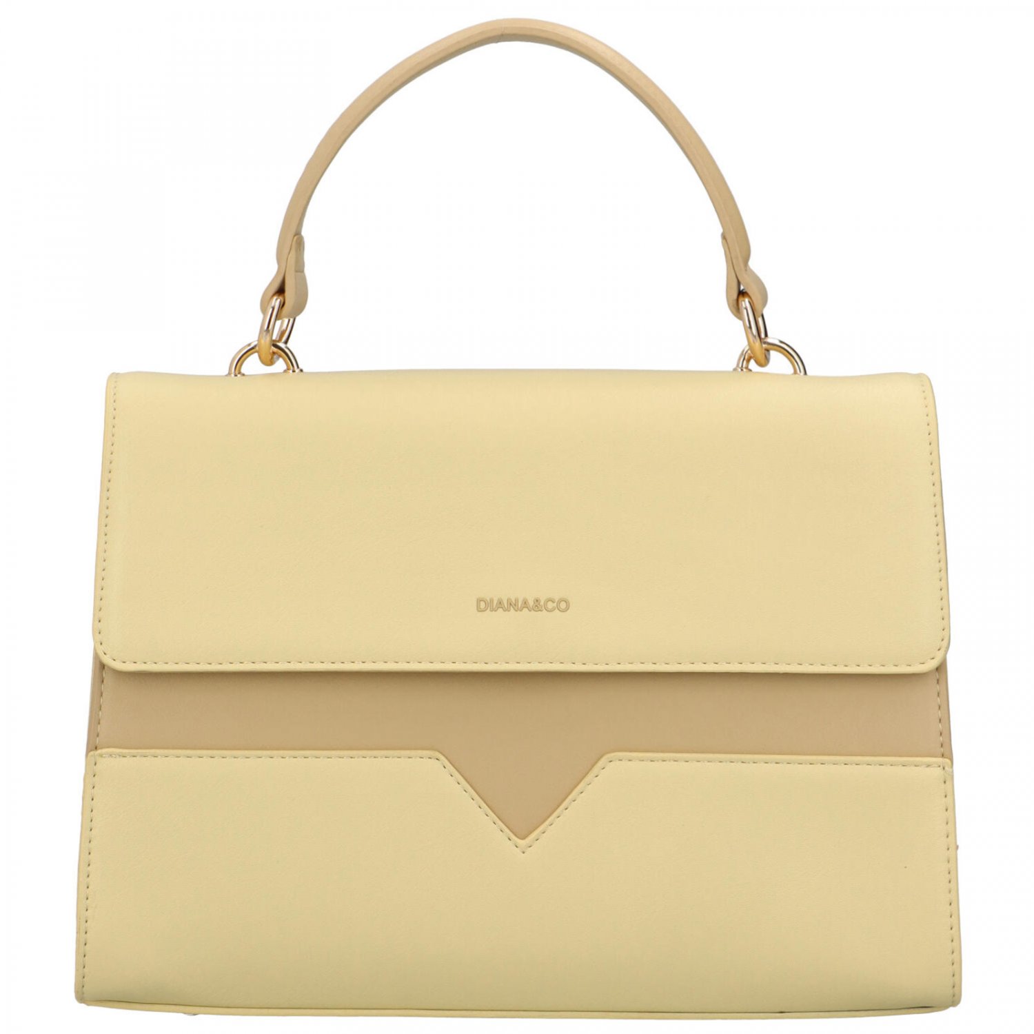 Dámská kabelka do ruky světle žlutá - DIANA & CO Perforny