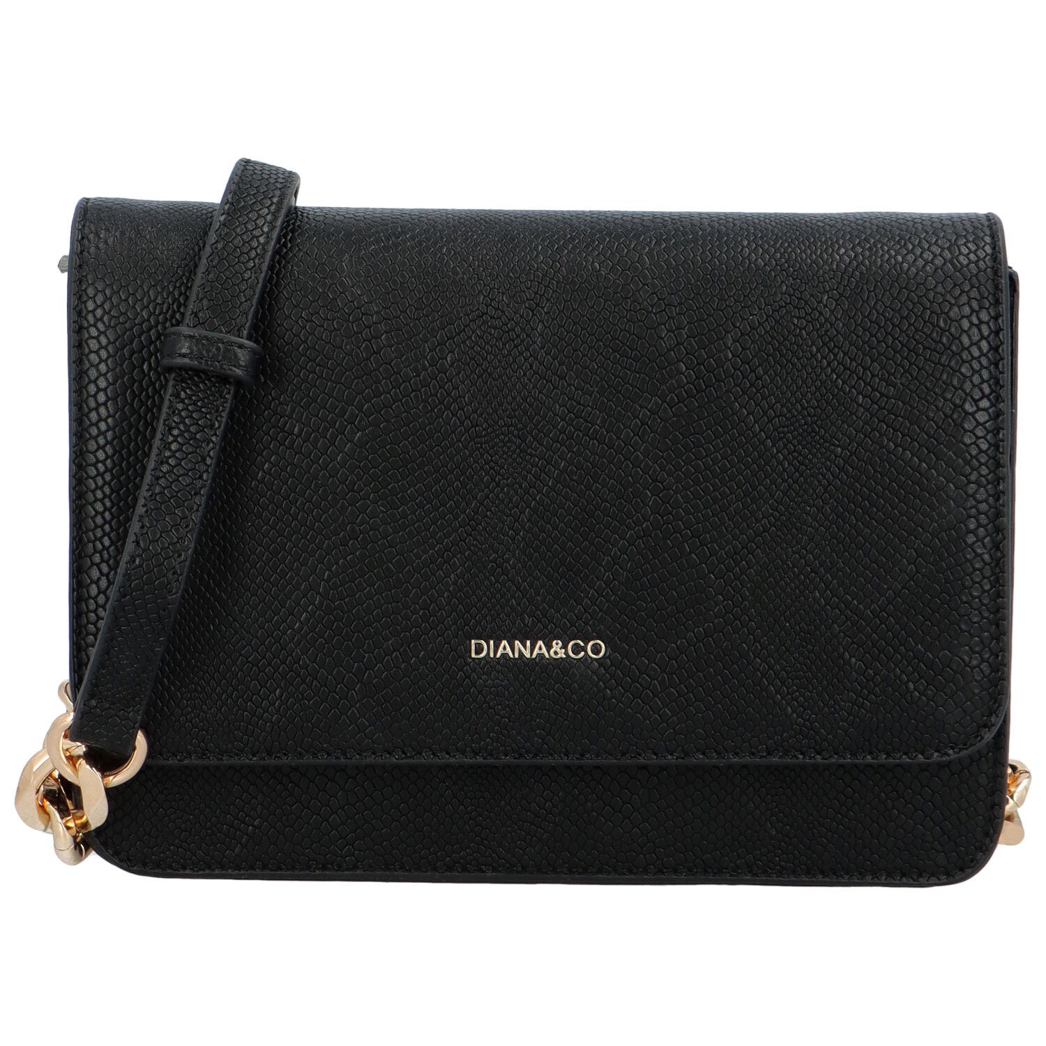 Dámská crossbody kabelka černá - DIANA & CO Berefy Snake