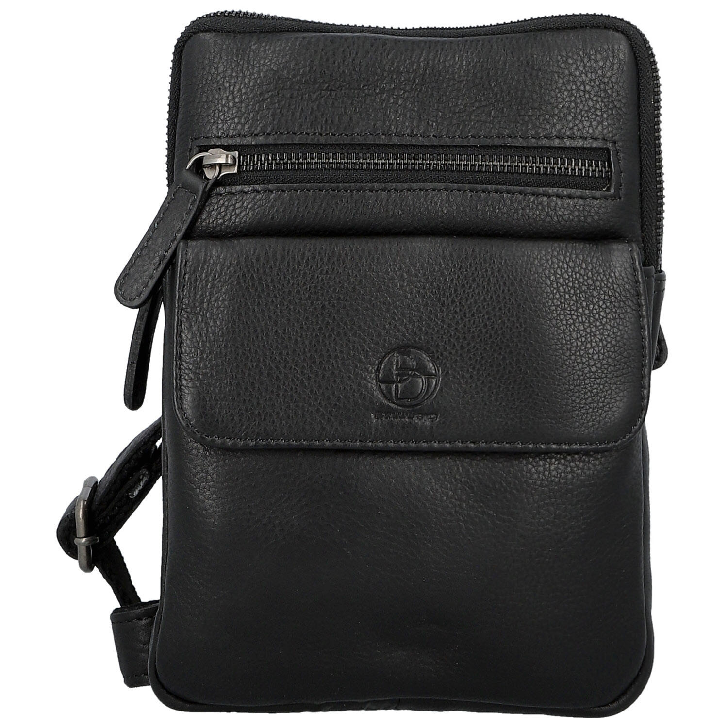 Pánská kožená crossbody taška černá - Bellugio Veren