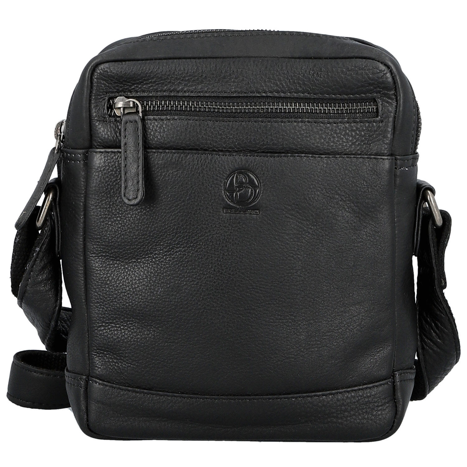 Pánská kožená crossbody taška černá - Bellugio Serchio