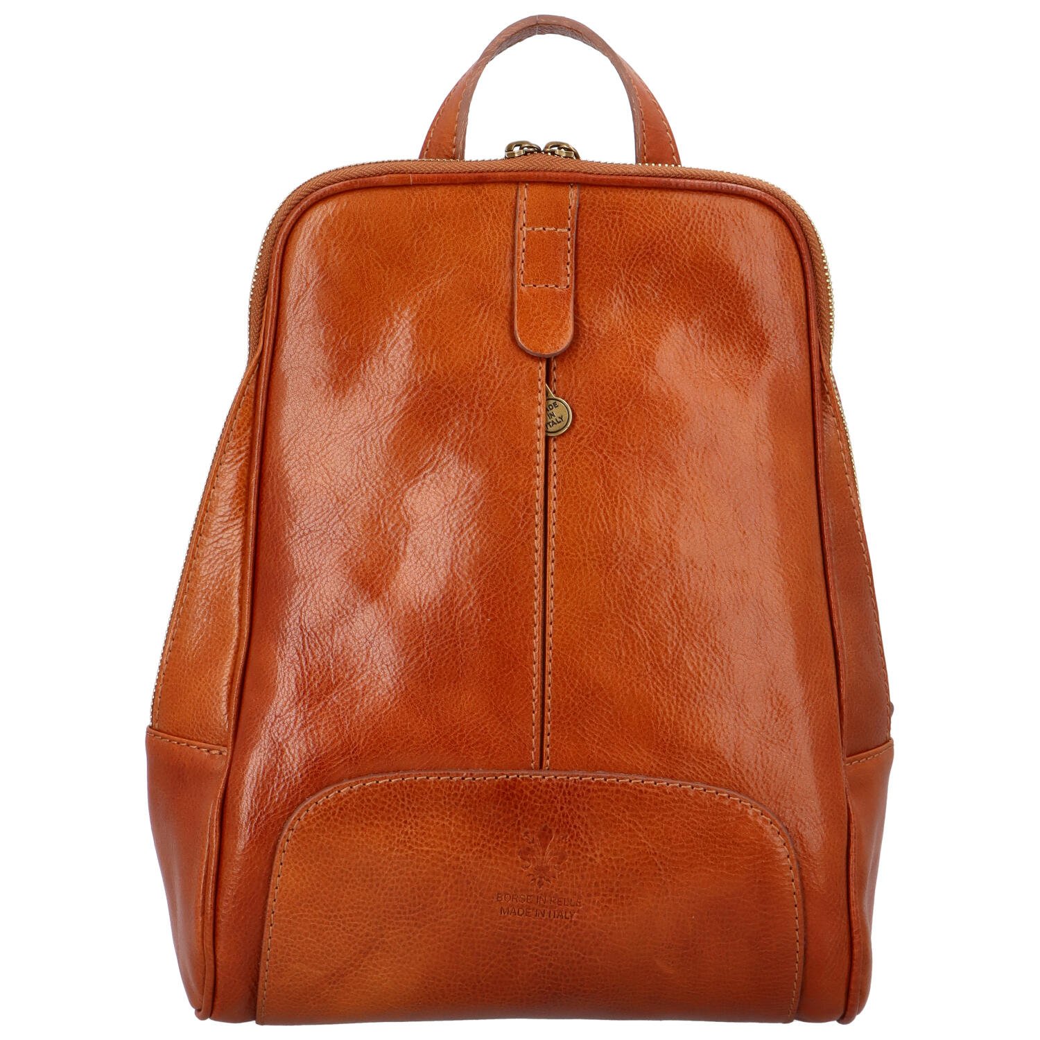 Dámský kožený batoh koňakový - Delami Vera Pelle Liviena