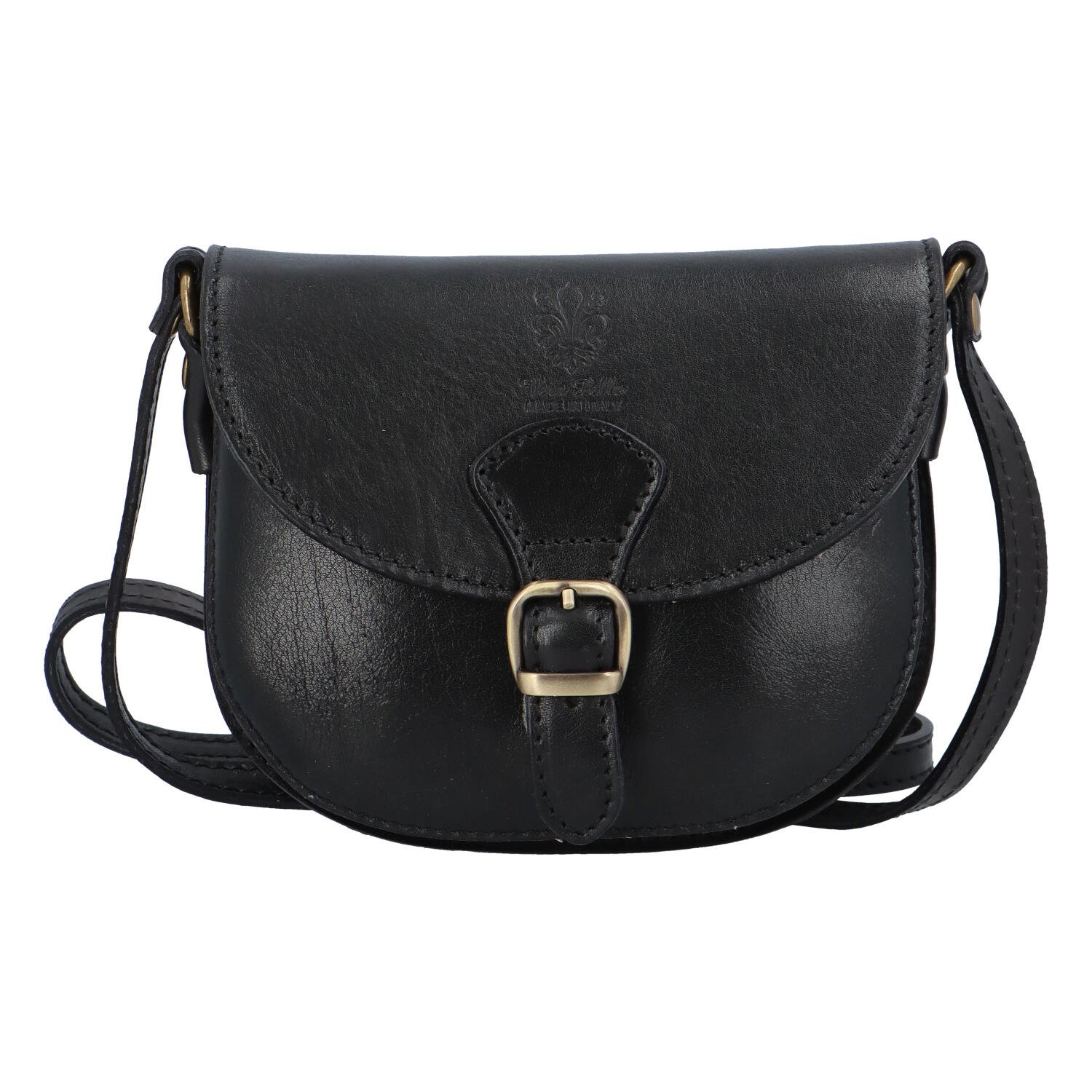 Dámská kožená crossbody kabelka černá - ItalY Isabella