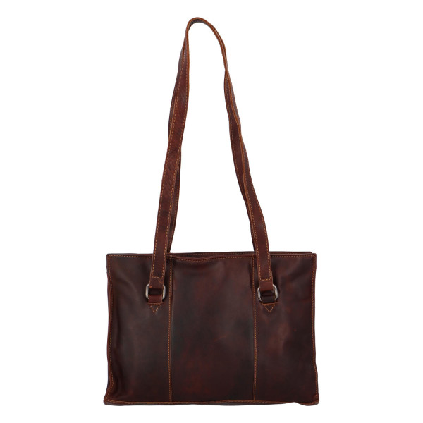 Dámská kožená kabelka přes rameno hnědá - Greenwood Bilomy