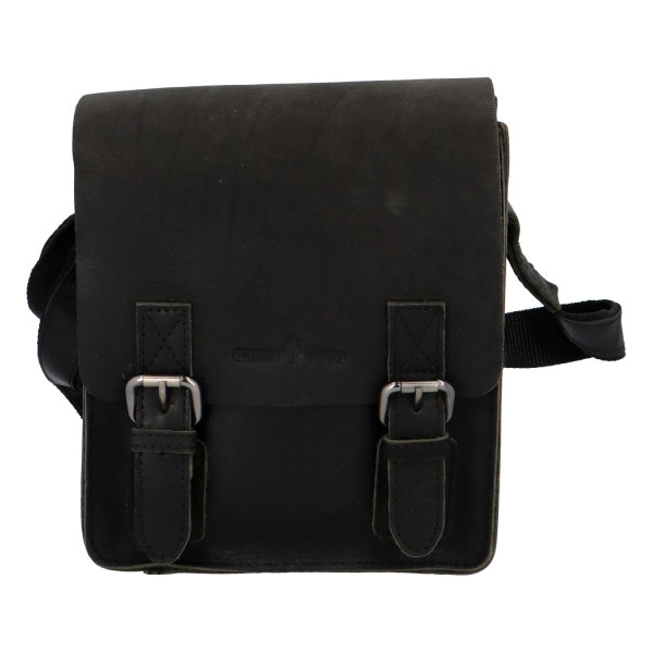 Pánská kožená crossbody taška černá - Greenwood Chemis