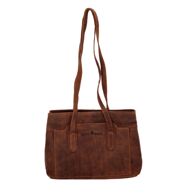 Dámská kožená kabelka přes rameno hnědá - Greenwood Cerestil 2