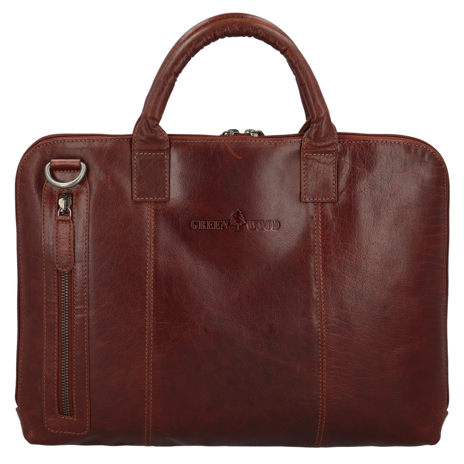 Pánská kožená business taška hnědá - Greenwood Vardan