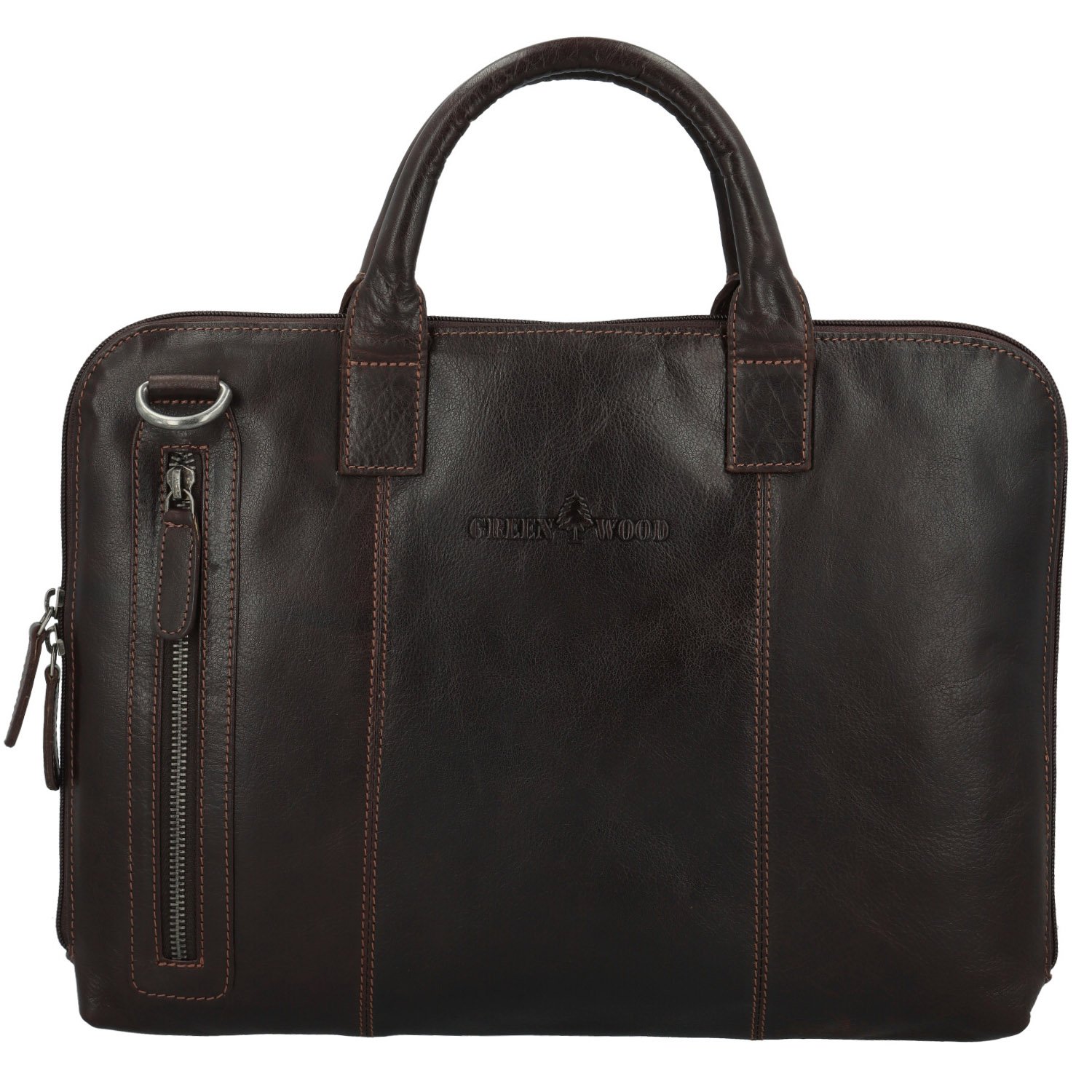 Pánská kožená business taška tmavě hnědá - Greenwood Vardan