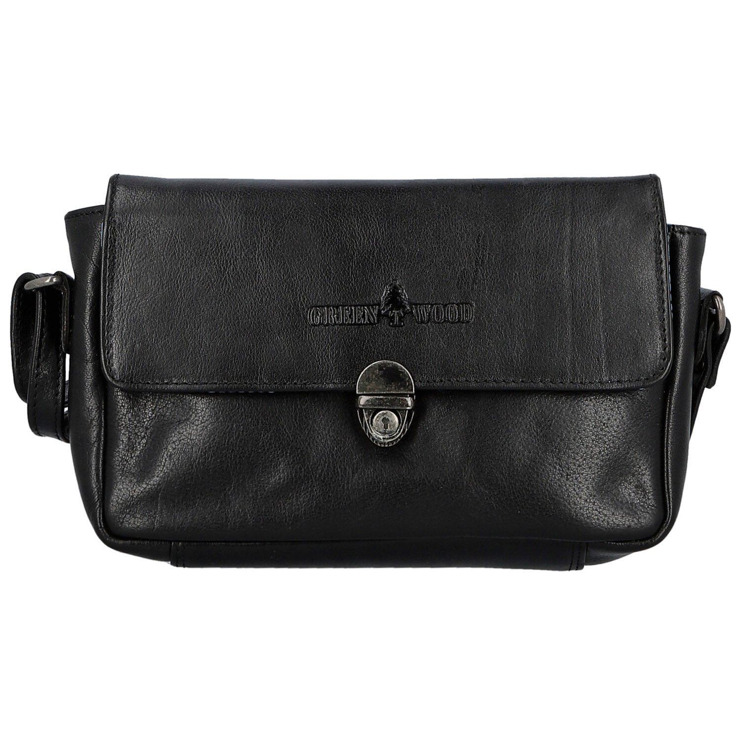 Dámská kožená crossbody kabelka černá - Greenwood Lusine