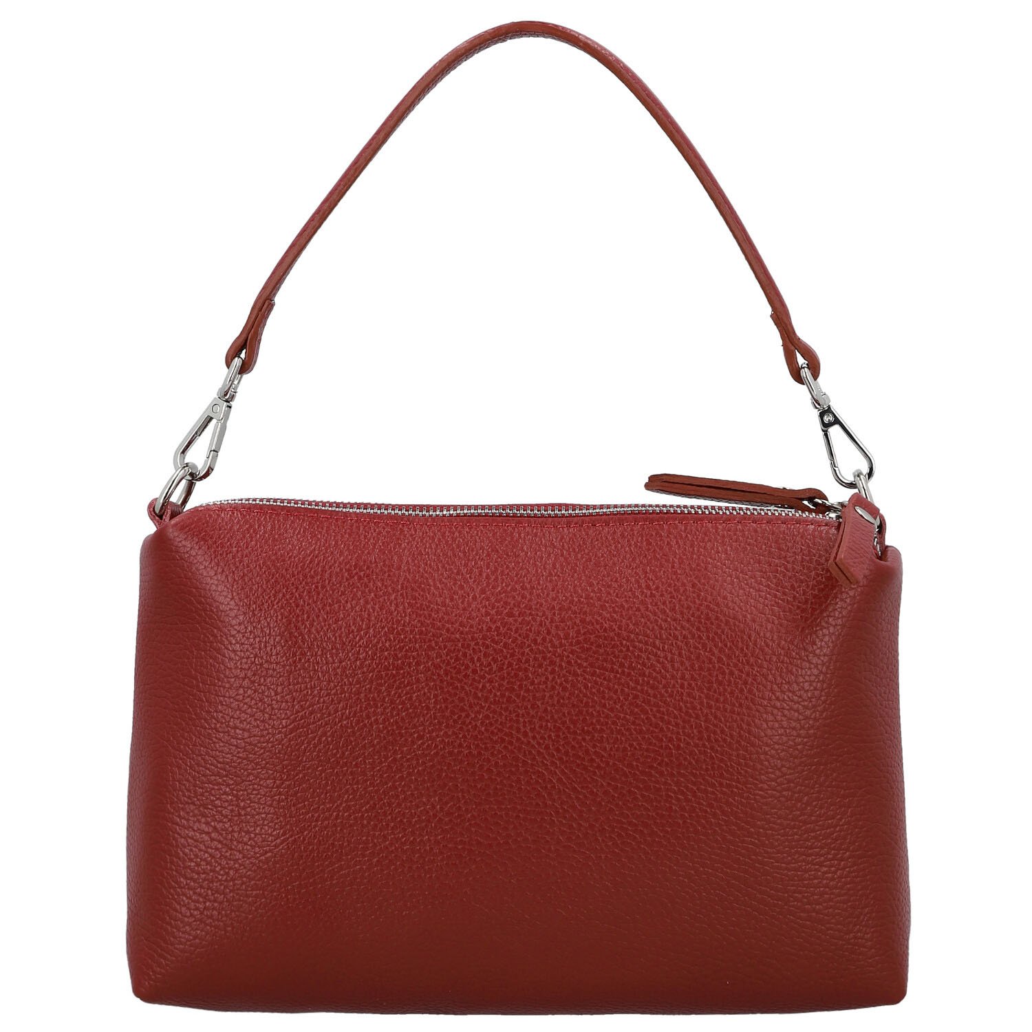 Dámská kožená kabelka na rameno tmavě červená - Delami Vera Pelle Sussan