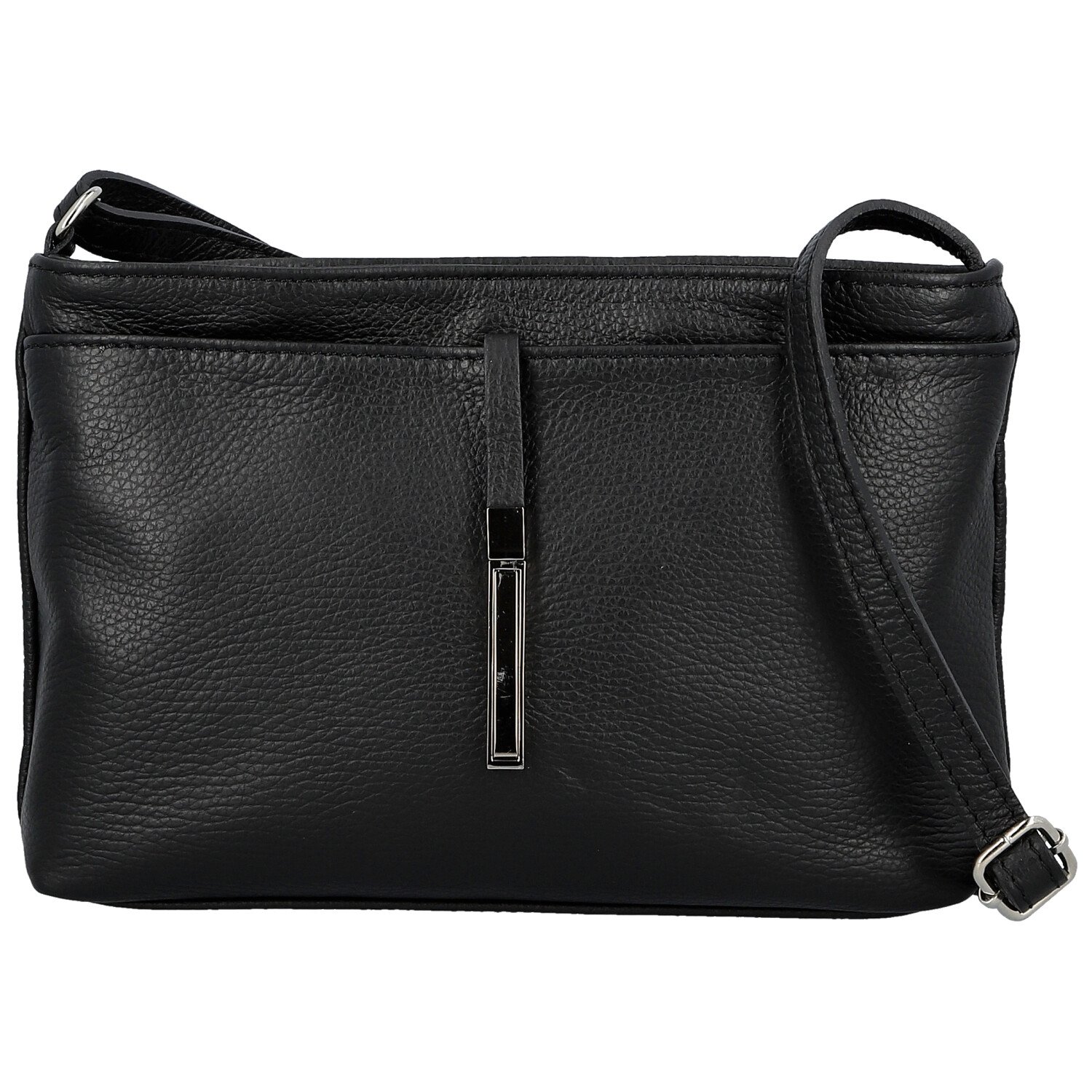 Dámská kožená crossbody kabelka černá - Delami Vera Pelle Finni