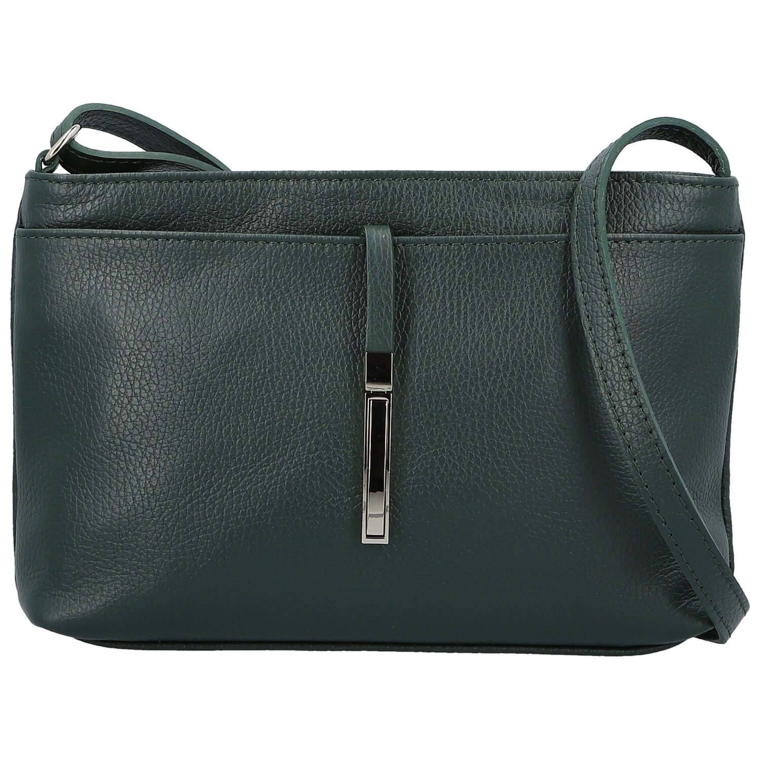 Dámská kožená crossbody kabelka tmavě zelená - Delami Vera Pelle Finni