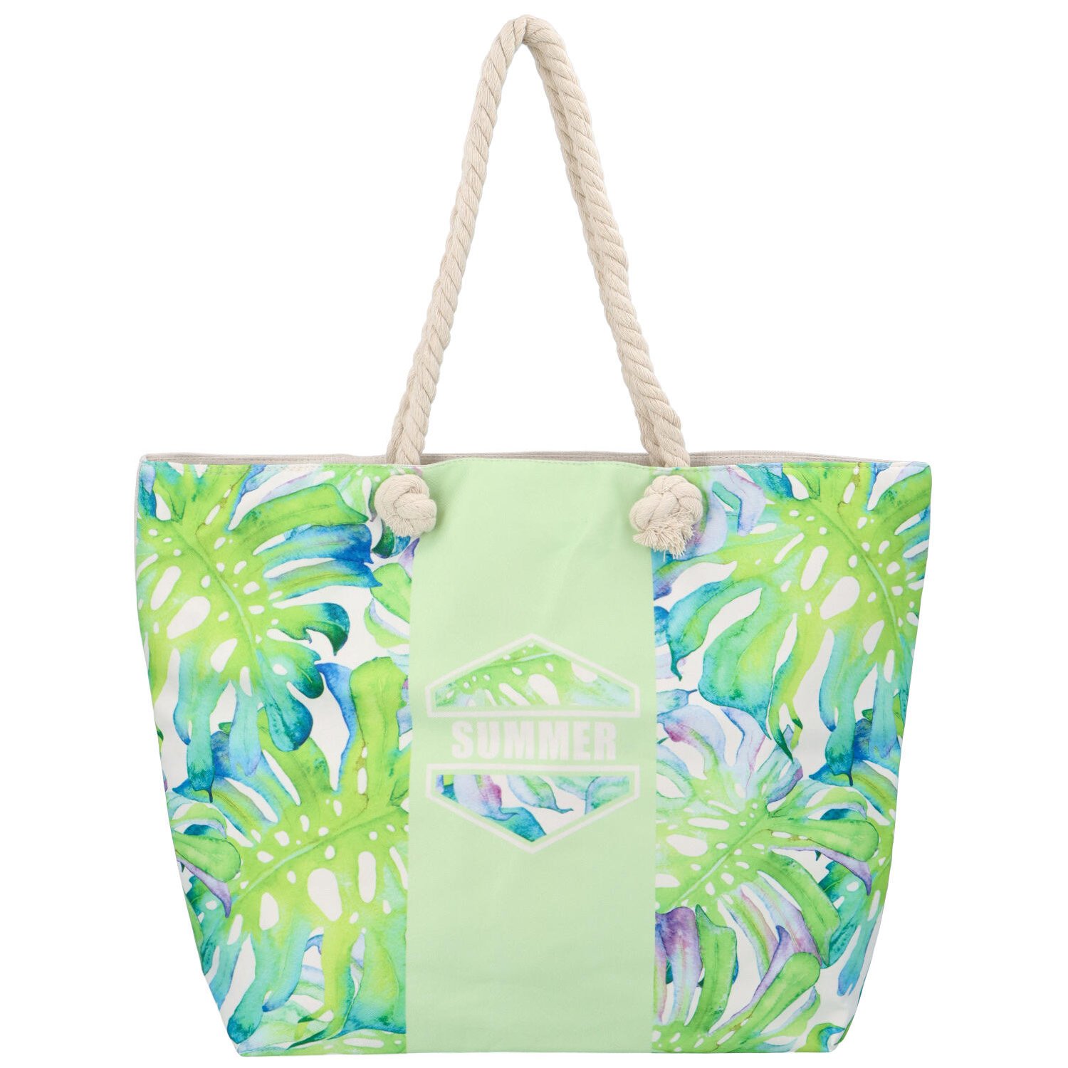 Moderní plážová taška světlá zeleno modrá - Jesicca
