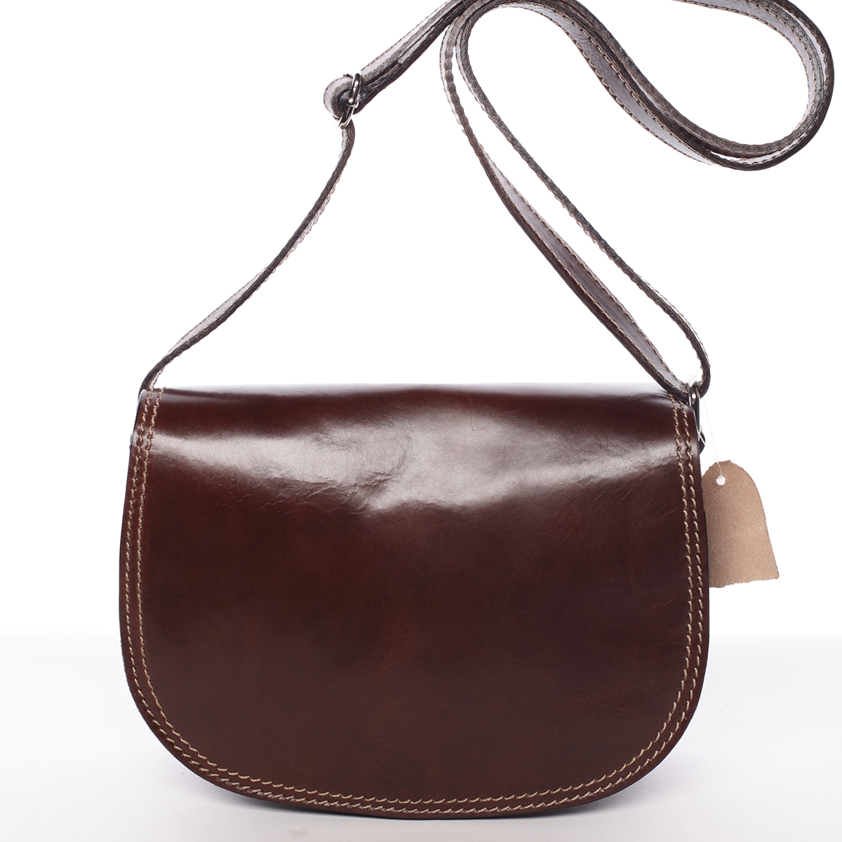 Menší hnědá crossbody kožená kabelka - ItalY Zoya