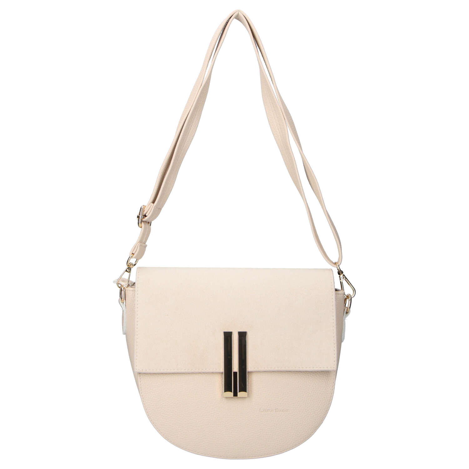 Dámská koženková crossbody kabelka béžová - Laura Biaggi Mirella