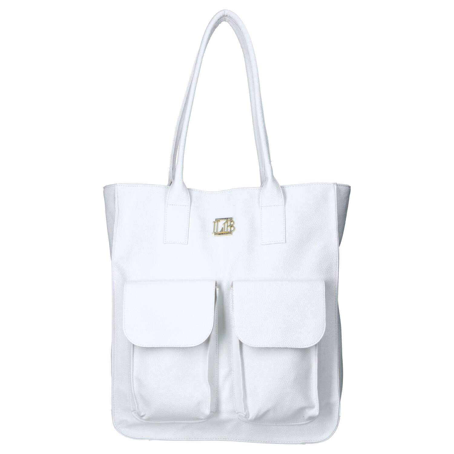 Dámská kožená shopper taška bílá - Laura Biaggi Malia