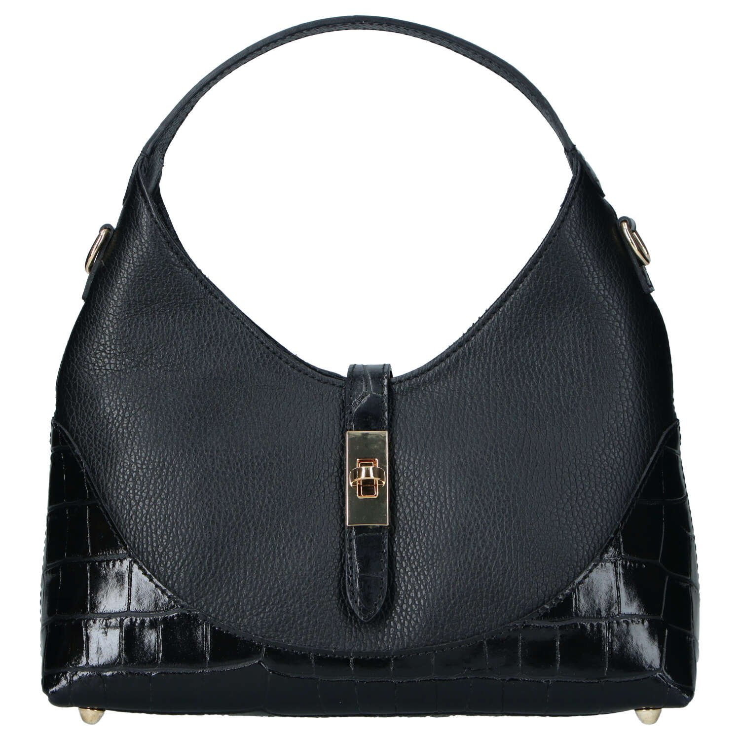 Dámská kožená kabelka černá - Delami Vera Pelle Aria