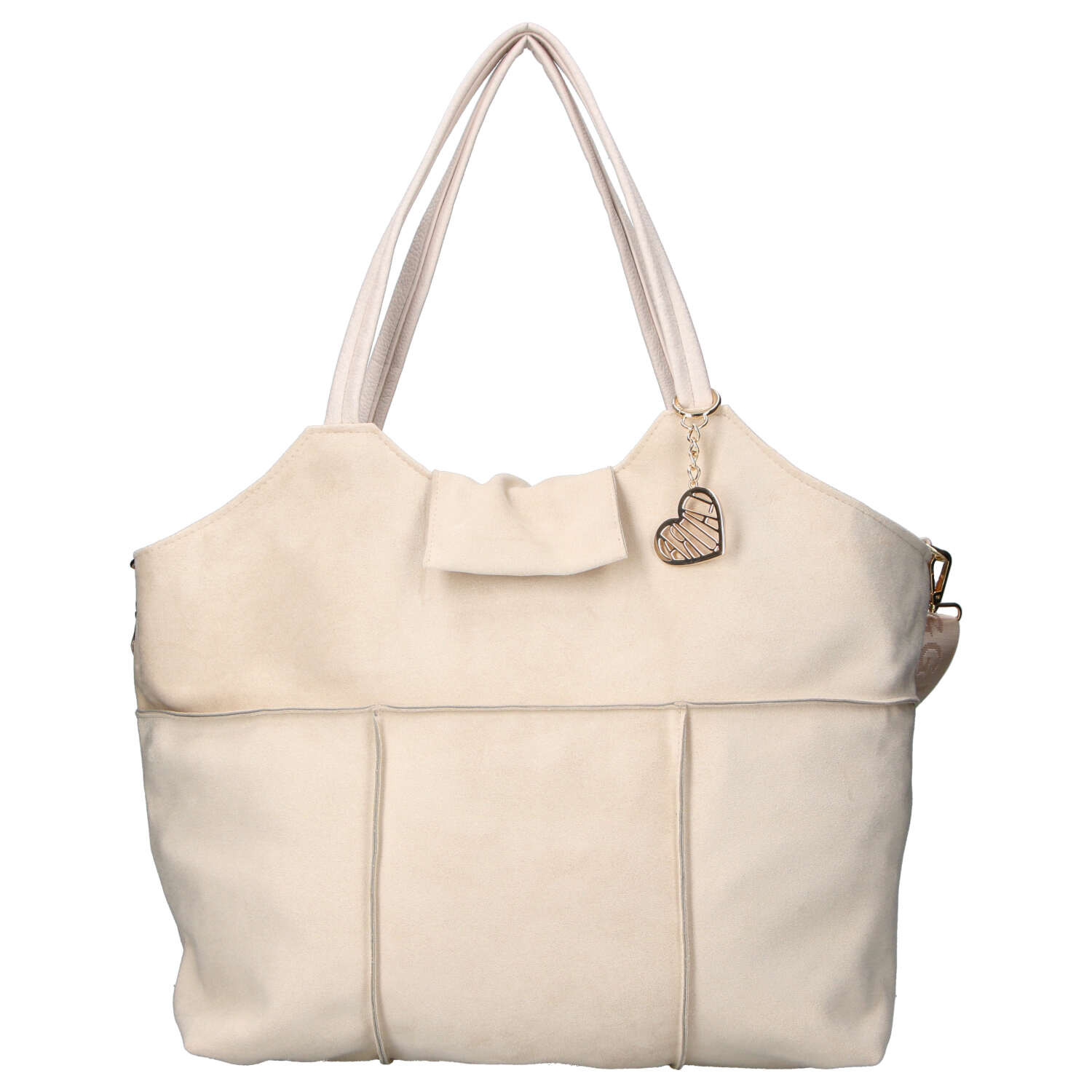 Dámská kožená kabelka přes rameno béžová - Laura Biaggi Sienna