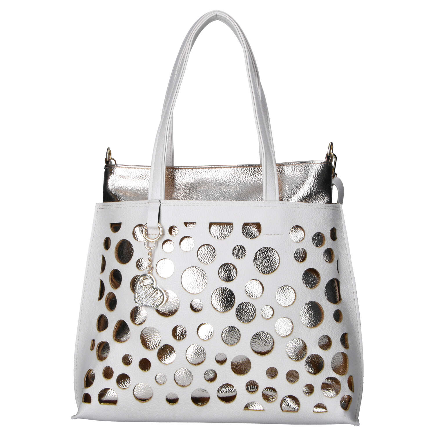 Dámská koženková kabelka přes rameno béžová - Laura Biaggi Perla