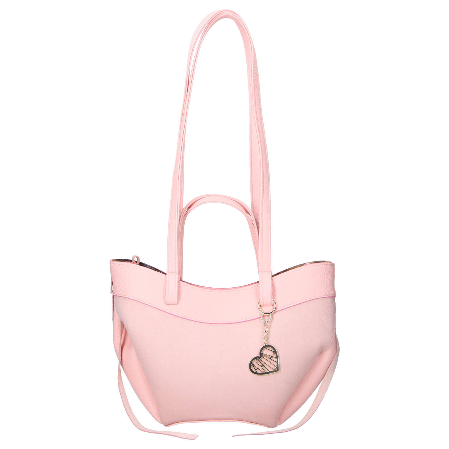 Dámská koženková kabelka přes rameno růžová - Laura Biaggi Celina