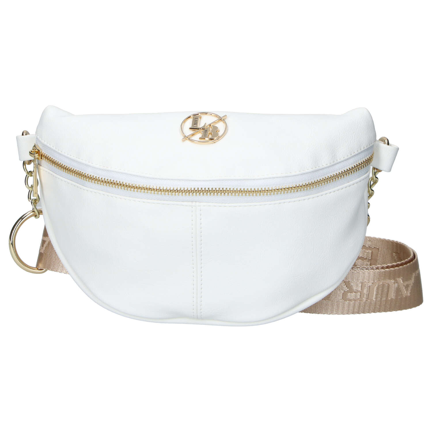 Dámská koženková ledvinka bílá - Laura Biaggi Adae