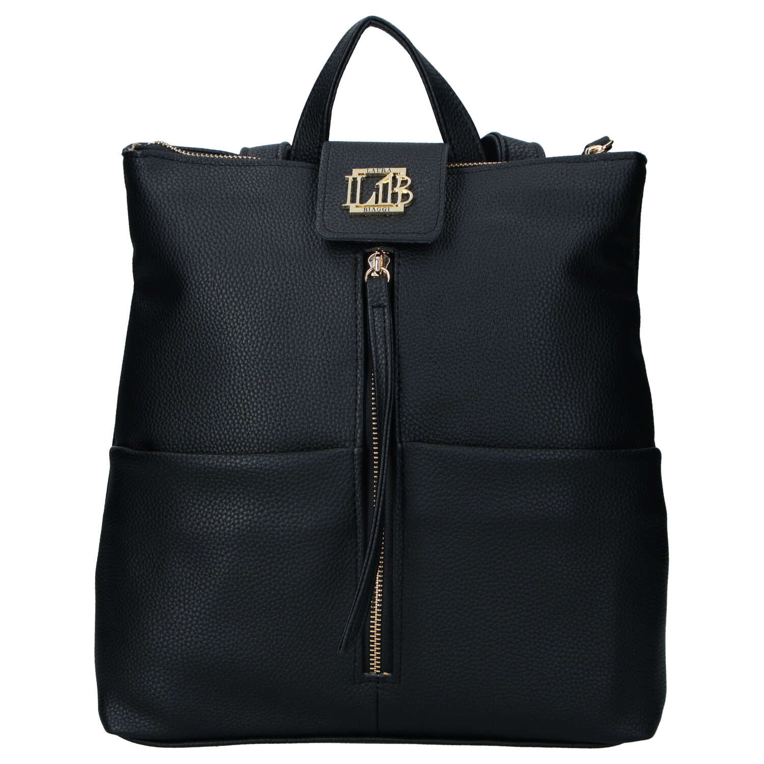 Dámský koženkový batoh černý - Laura Biaggi Nova