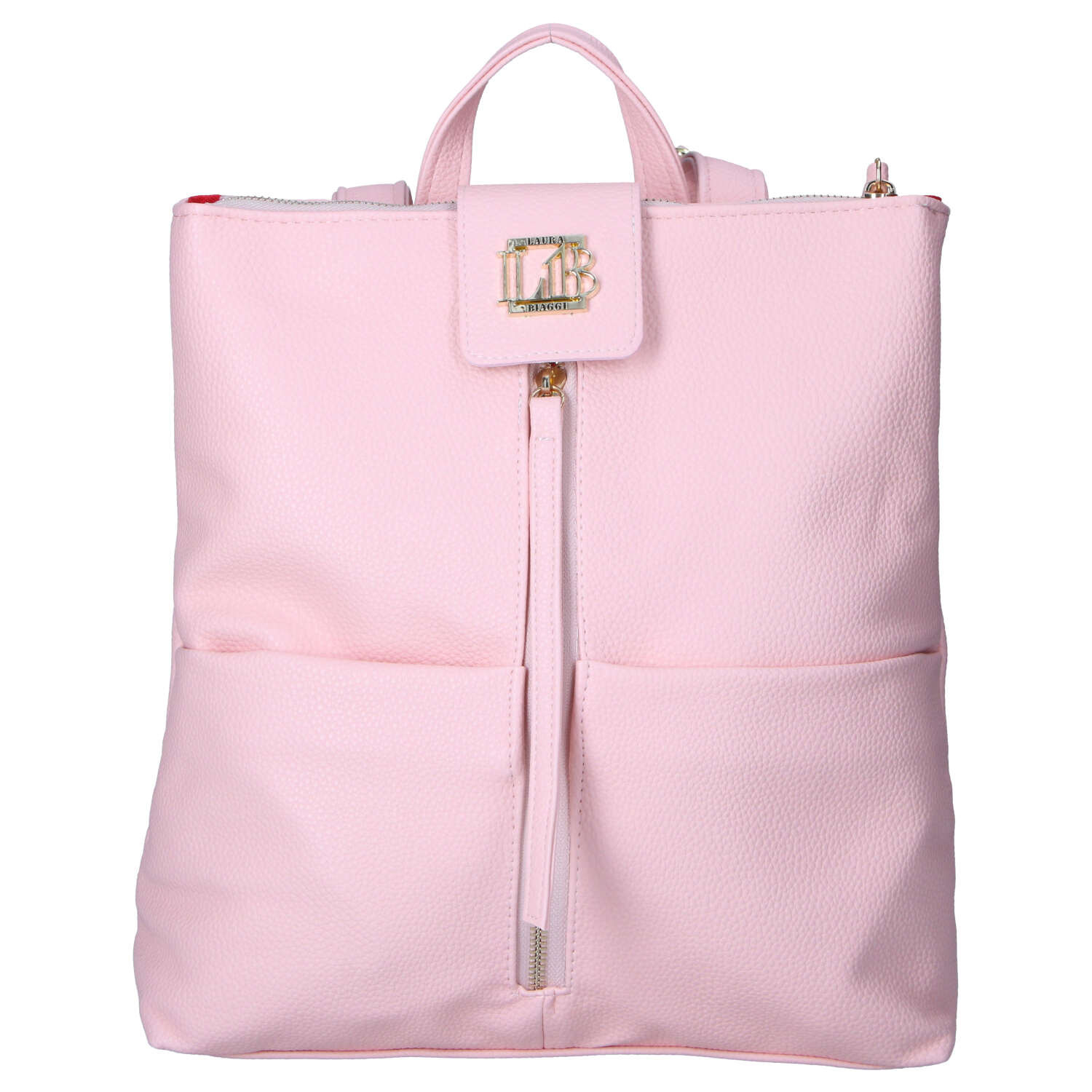 Dámský koženkový batoh růžový - Laura Biaggi Nova