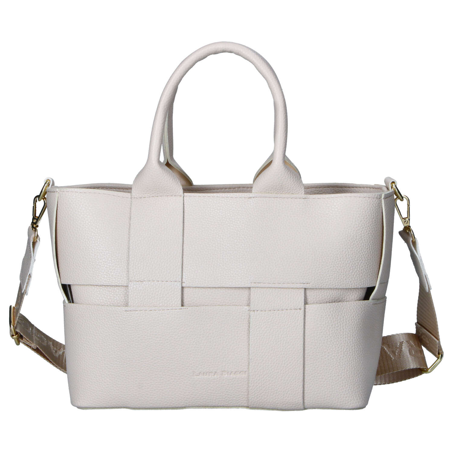 Dámská koženková kabelka do ruky béžová - Laura Biaggi Elora
