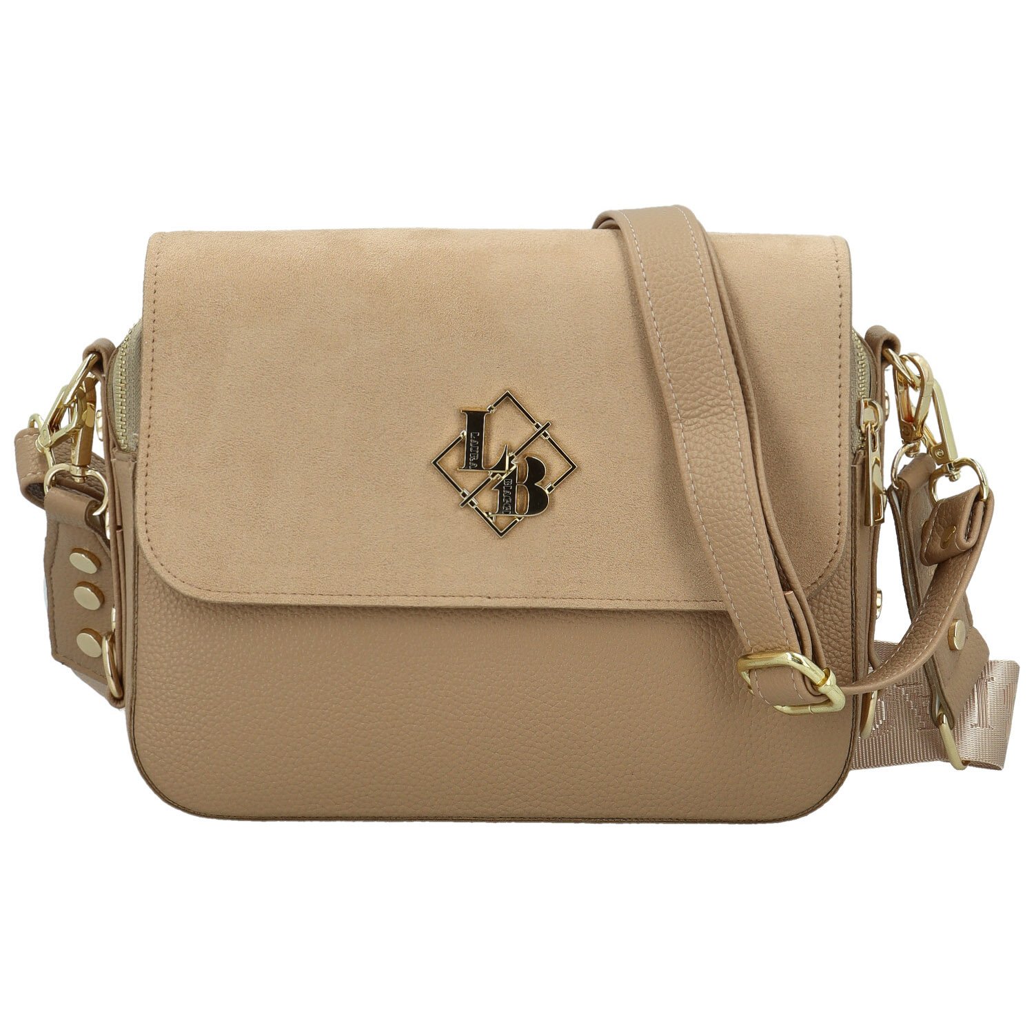 Dámská crossbody kabelka taupe - Laura Biaggi Wiana