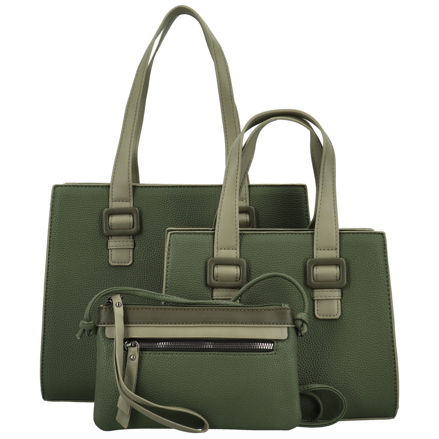 Dámský set kabelek tmavě zelený - Maria C Savina