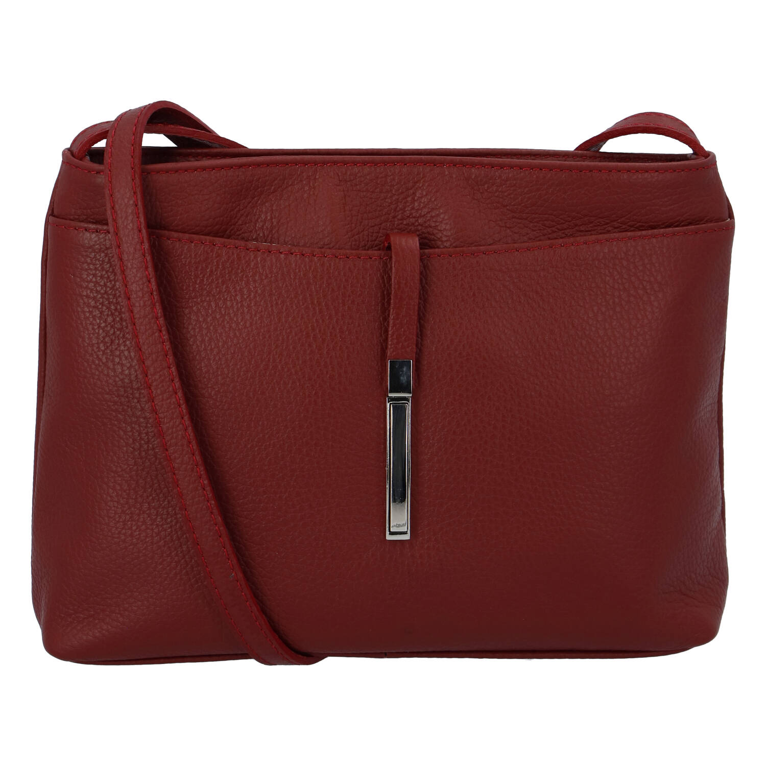 Dámská kožená crossbody kabelka tmavě červená - ItalY Eneta