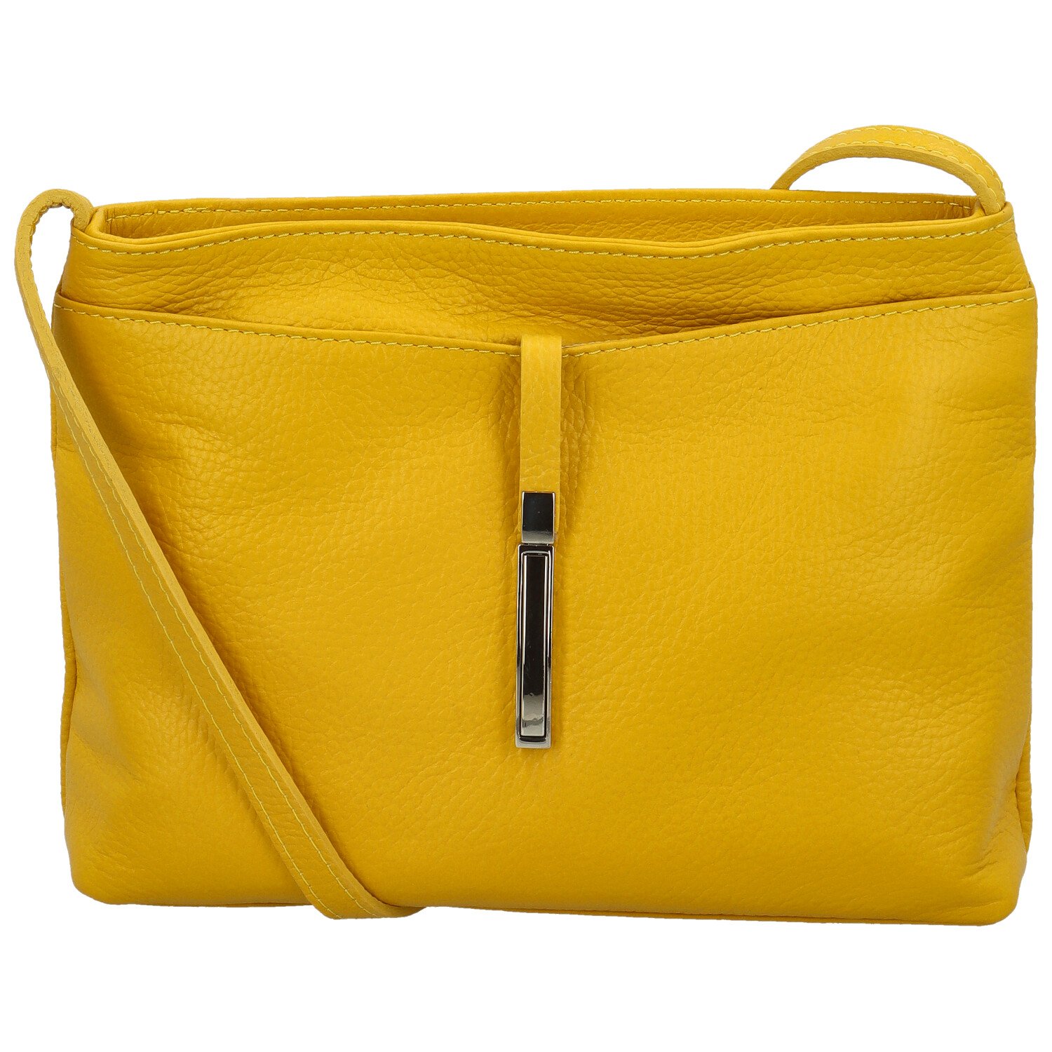 Dámská kožená crossbody kabelka žlutá - Delami Eneta