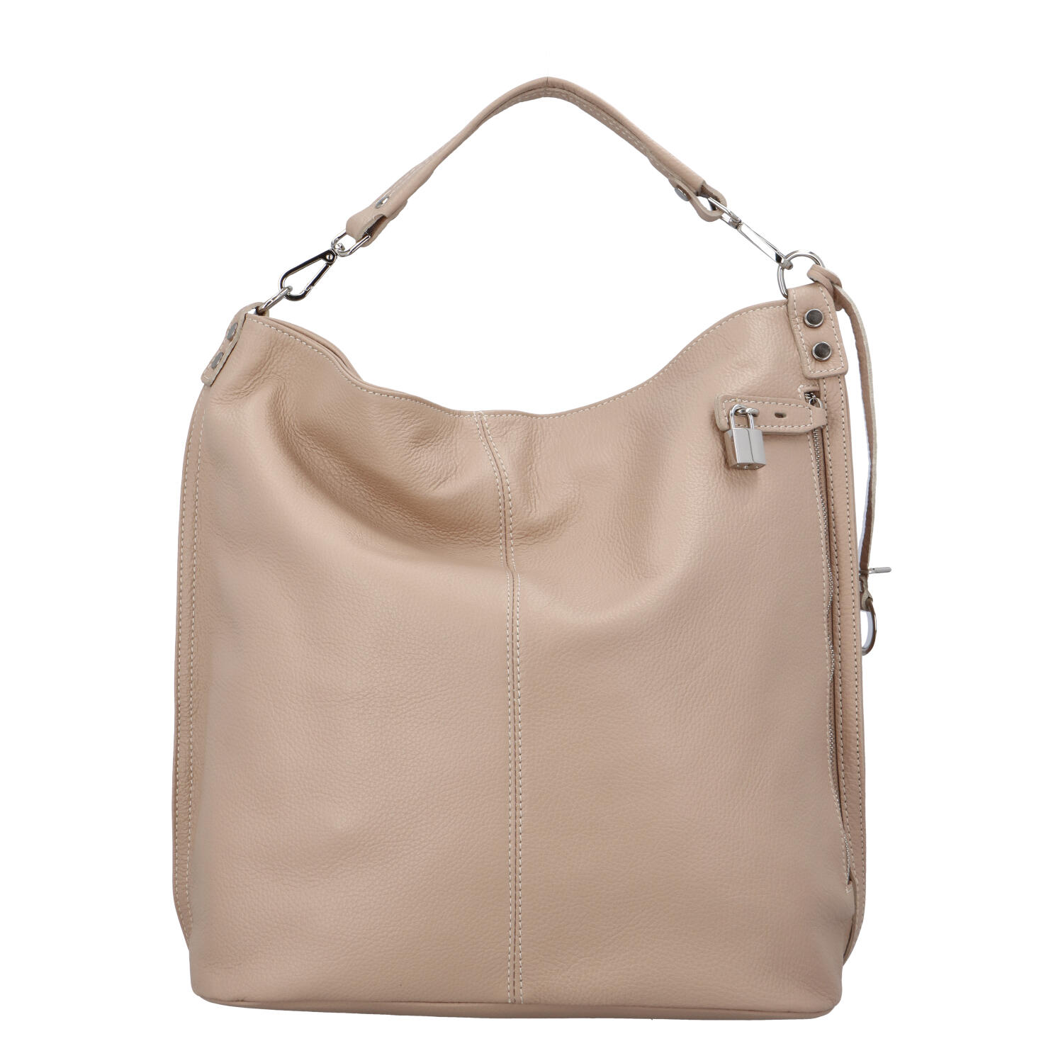 Velká kožená dámská kabelka růžová - ItalY Celinda Mat