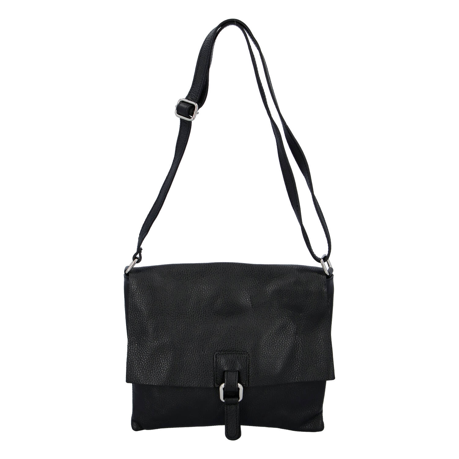 Dámská kožená crossbody kabelka černá - ItalY Eama