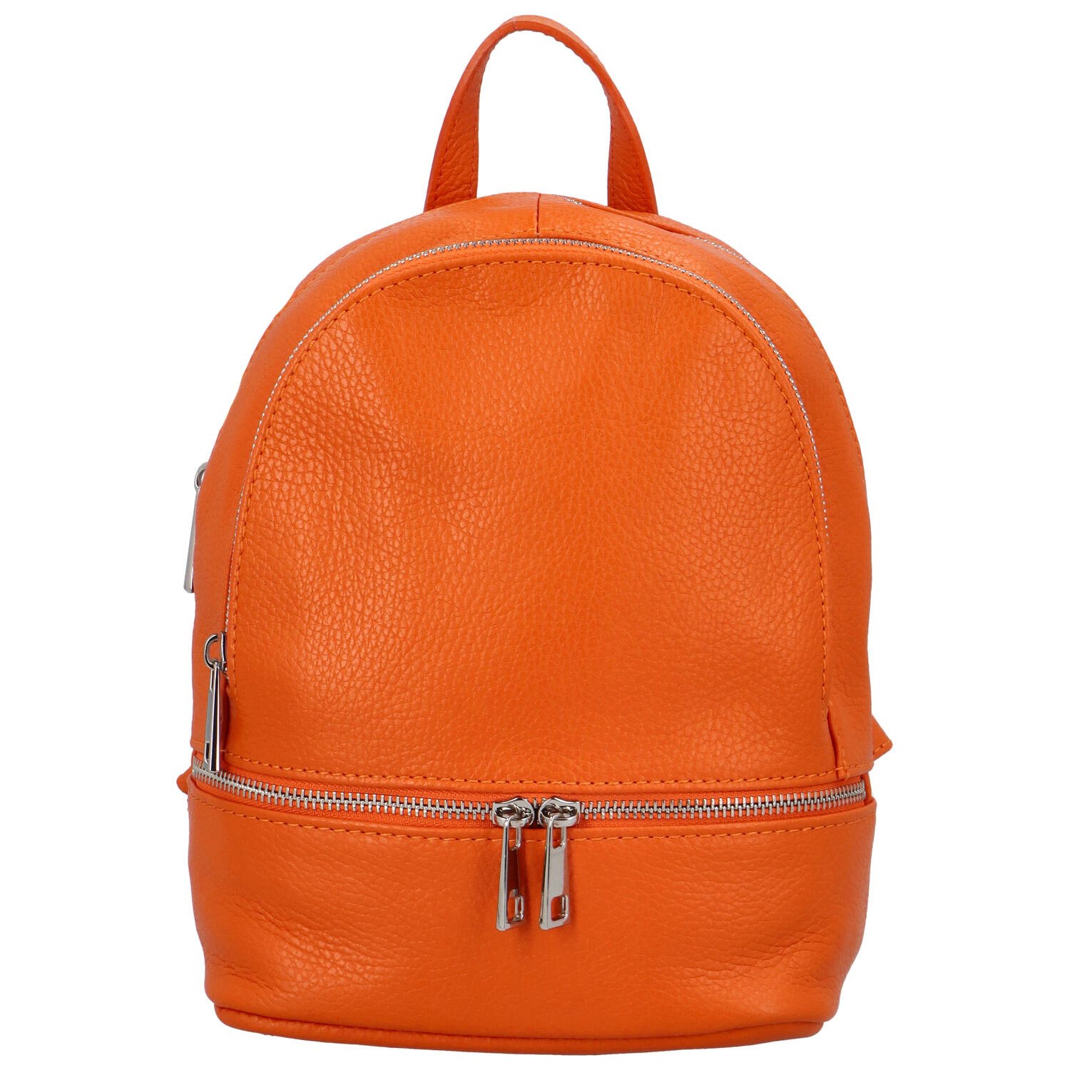Dámský kožený batůžek kabelka oranžový - Delami Veren