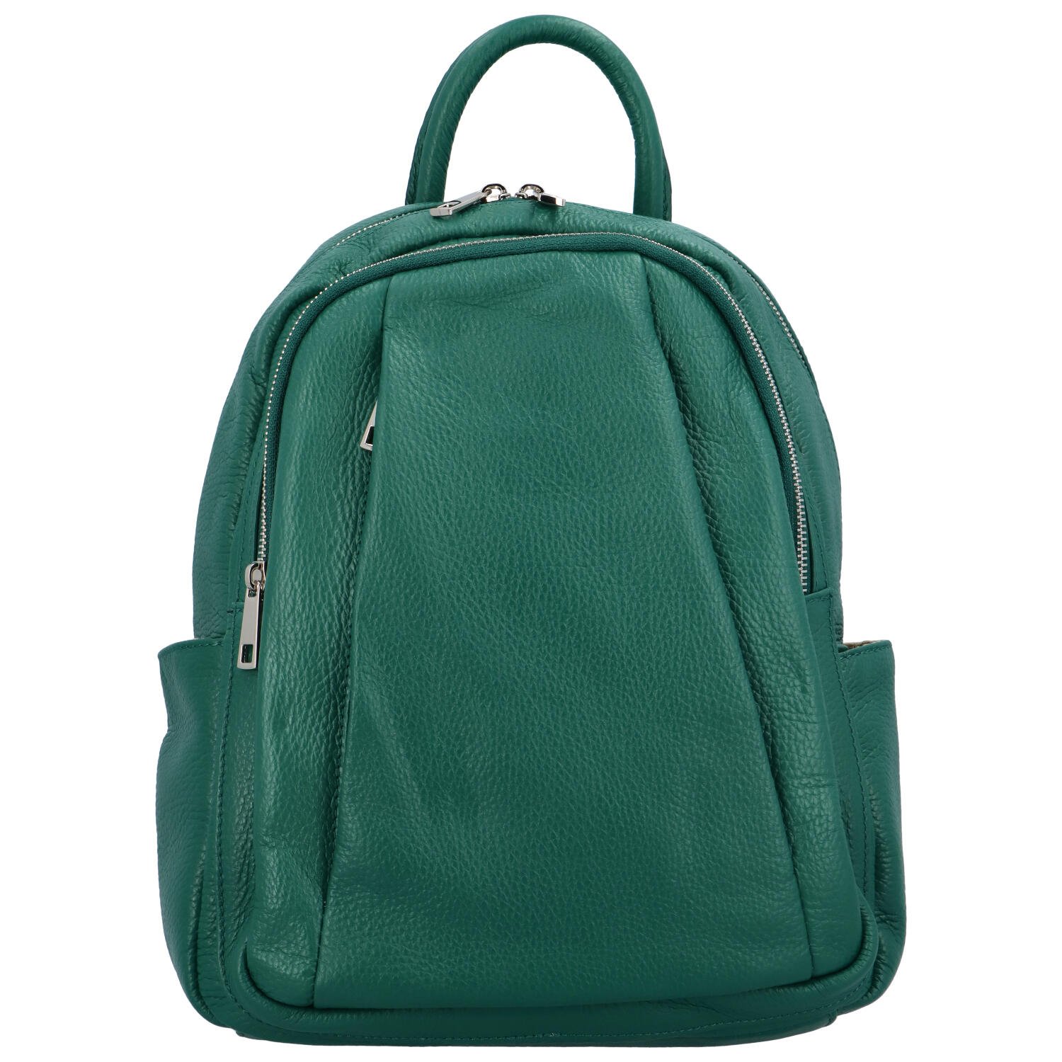 Dámský kožený batůžek zelený - Delami Cocoa