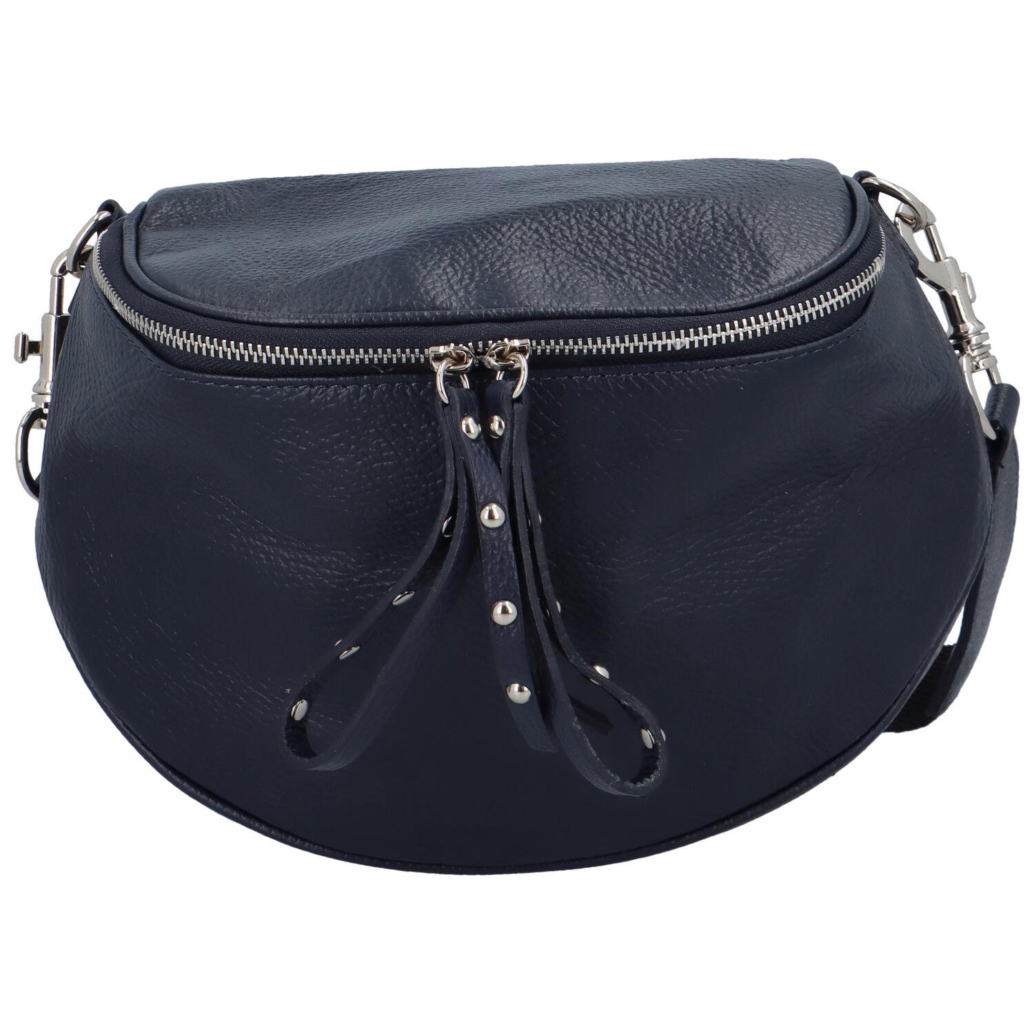 Luxusní kožená kabelka ledvinka tmavě modrá - ItalY Banana