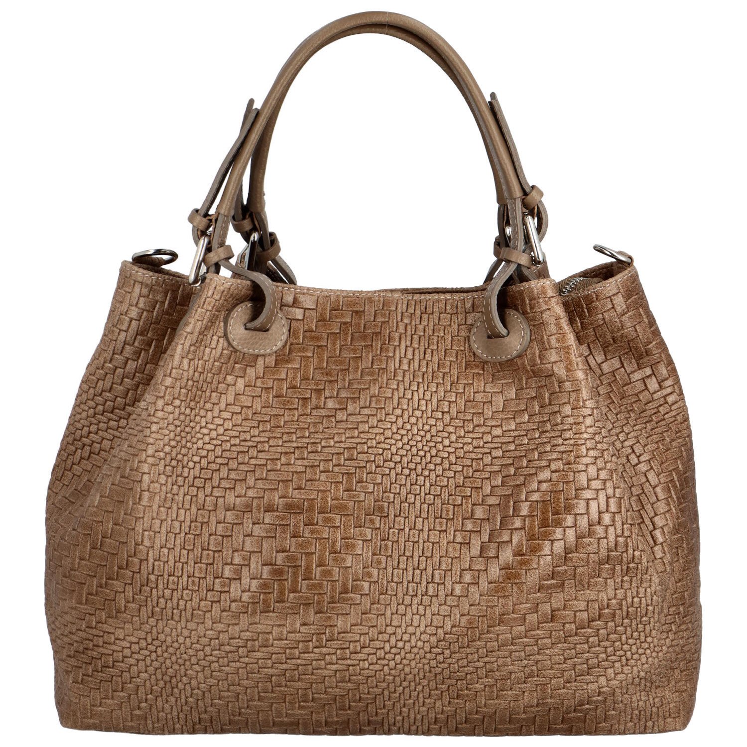 Dámská kožená kabelka hnědá - Delami Minestra