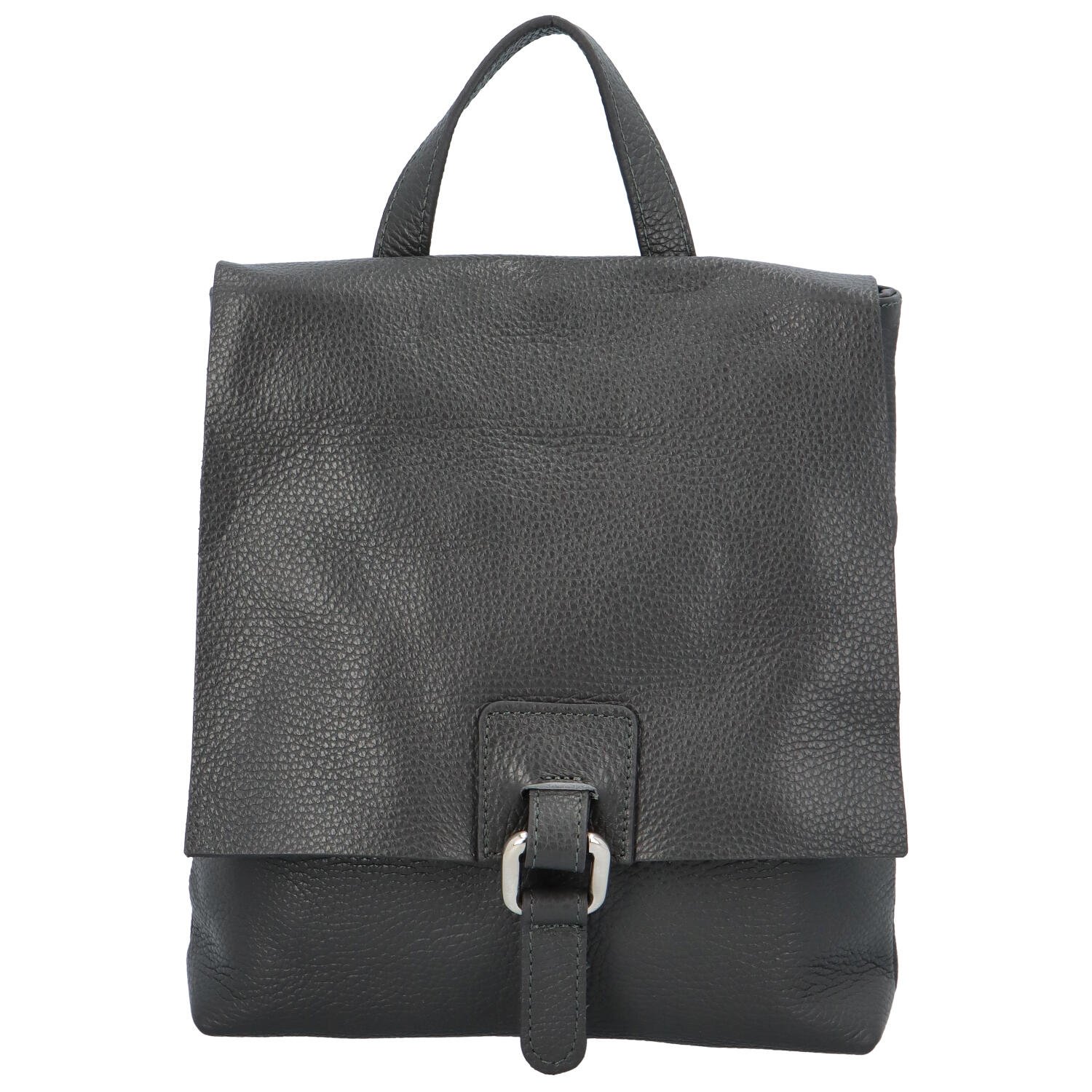 Dámský kožený batůžek kabelka tmavě šedý - ItalY Francesco Small