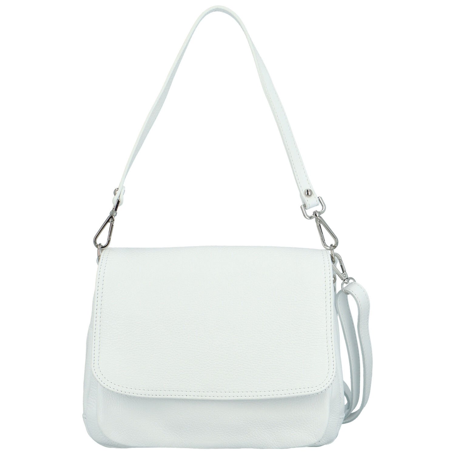 Dámská kožená crossbody kabelka bílá - Delami Madleen