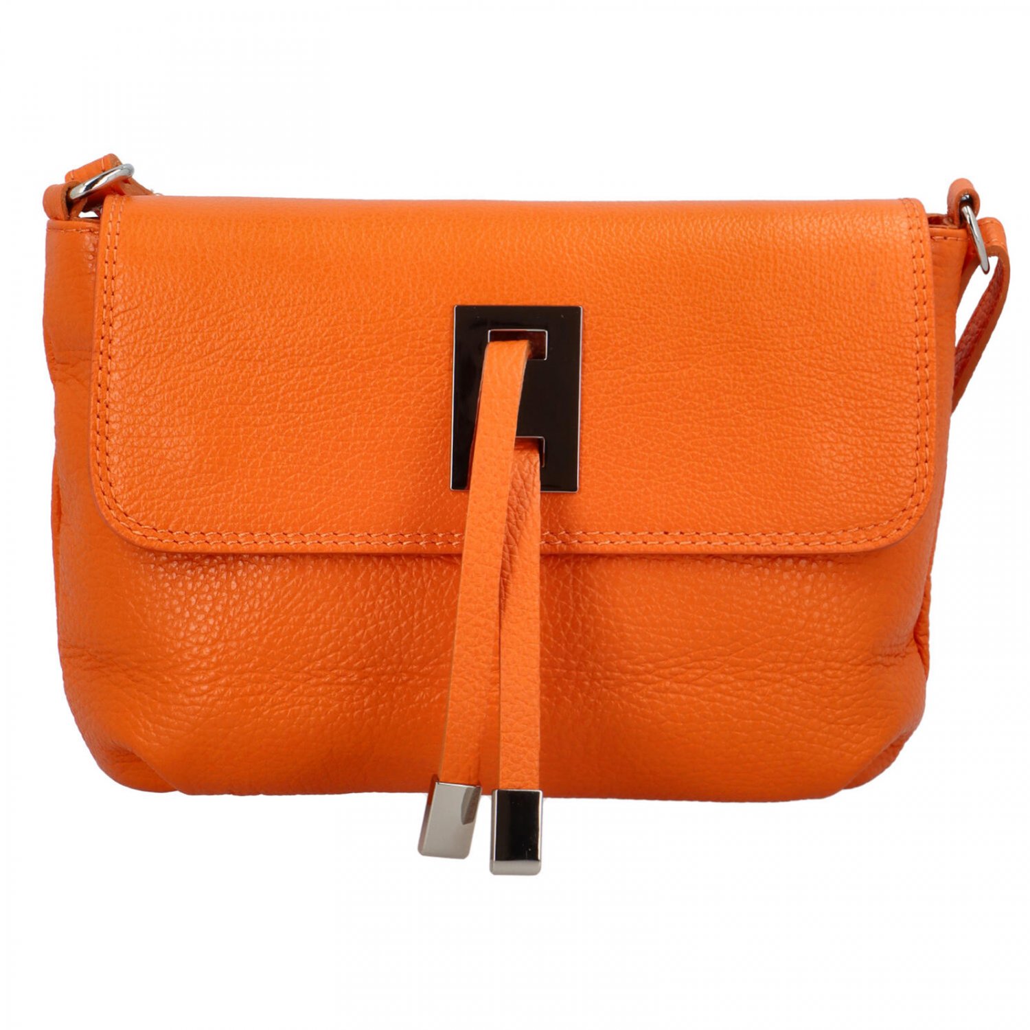 Dámská kožená crossbody kabelka oranžová - ItalY Porta