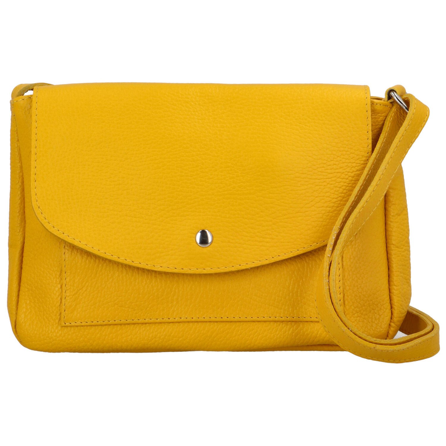Dámská kožená crossbody kabelka žlutá - Delami Bewerly