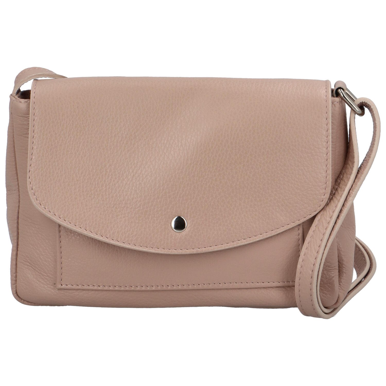 Dámská kožená crossbody kabelka bledě růžová - Delami Bewerly