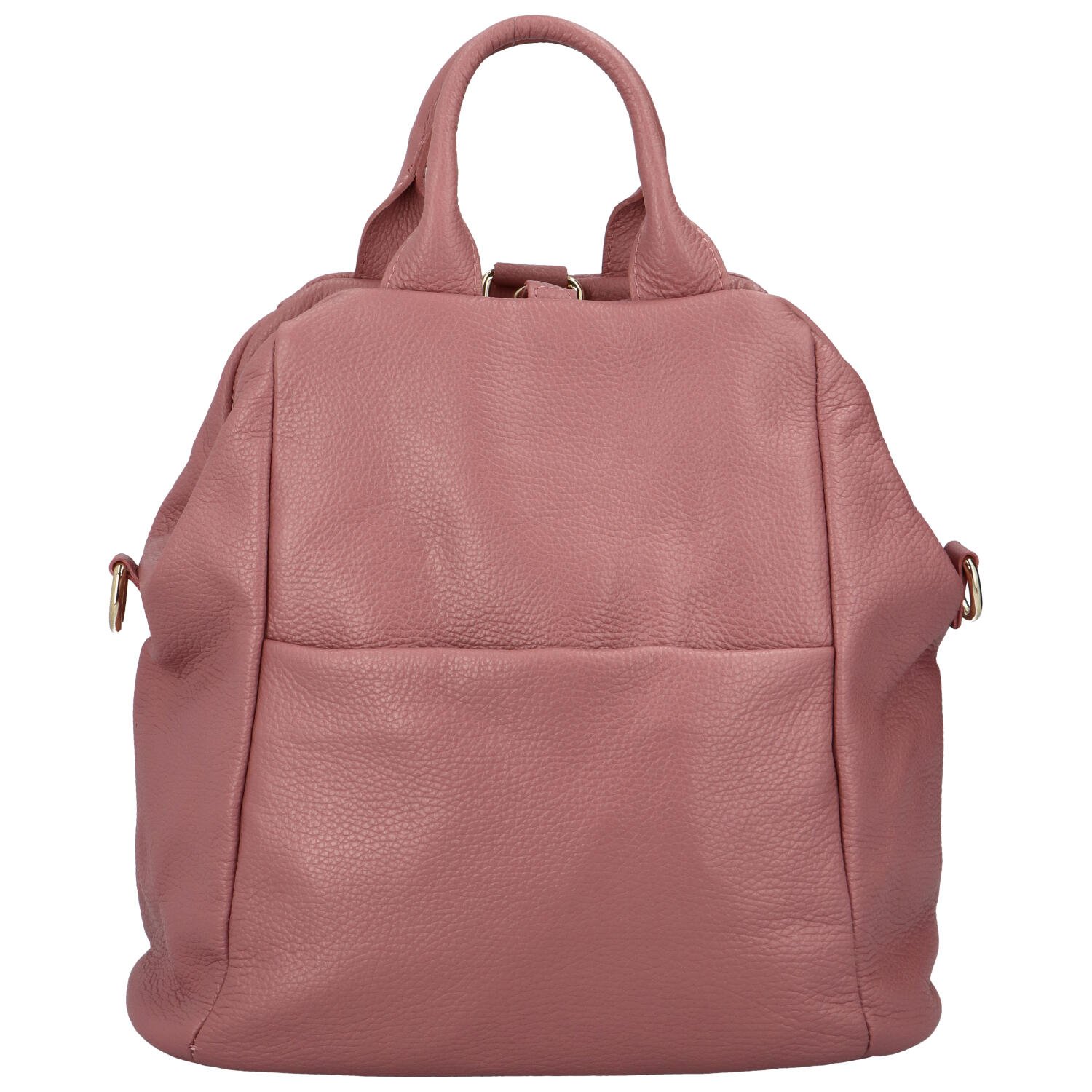 Dámský kožený batoh kabelka tmavě růžový - Delami Norzeus