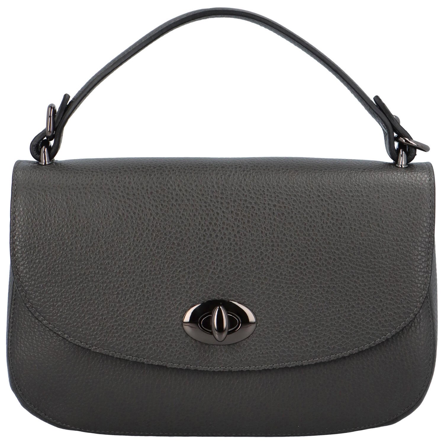 Dámská kožená crossbody kabelka tmavě šedá - Delami Kamryn